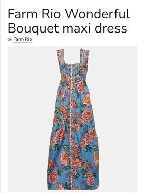 FARM Rio Blue Floral Bouquet Maxi Dress